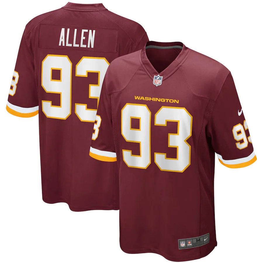 Men Washington Redskins #93 Jonathan Allen Nike Burgundy Home Game NFL Jersey->washington redskins->NFL Jersey